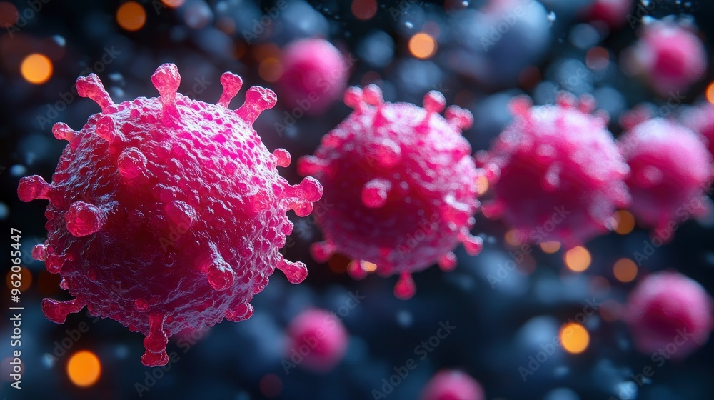 Obraz premium 3D Rendering of Coronavirus Cells