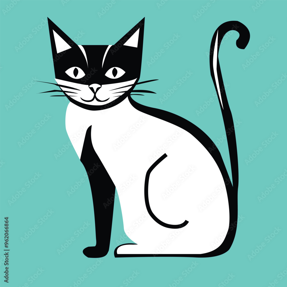 Fototapeta premium Beautiful vectorize cat as a frame.