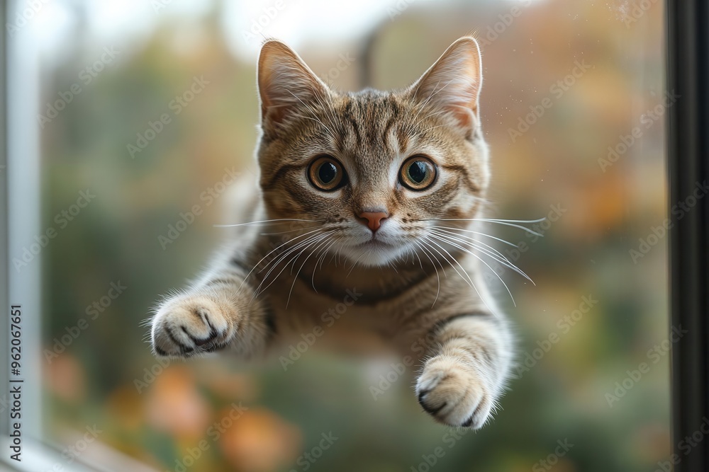 feline flight playful cat midleap through an open window looking directly at the camera dynamic pose captures the agility and mischievous nature of the animal in motion feline flight playful cat midleap through an open window looking directly at the camera dynamic pose captures the agility and mischievous nature of the animal in motion