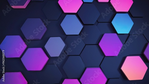 Colorful Hexagonal Shapes Arranged in a Modern Pattern on a Dark Background Create a Stunning Visual Effect Perfect for Digital Designs