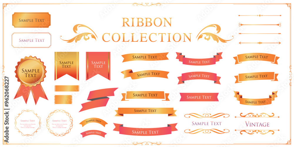 ハロウィンカラーのリボンデザイン