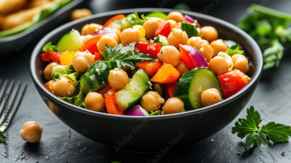 A bowl of a salad with vegetables and other ingredients, AI A bowl of a salad with vegetables and other ingredients, AI