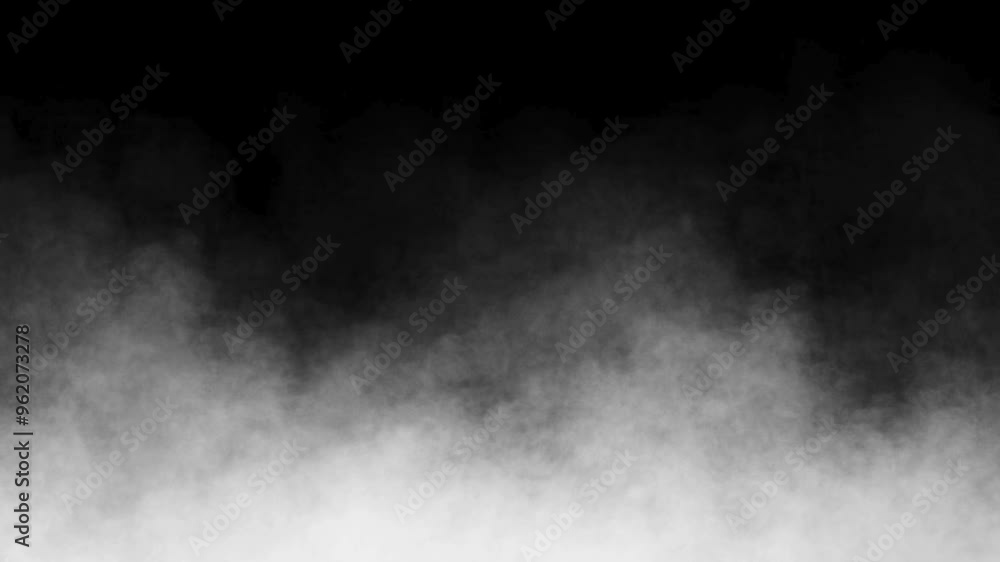 Realistic moving white smoke on black background. Slow motion of fume rising up. White fog floating on dark background. smoke in white color, fog, mist, vapor effects Realistic moving white smoke on black background. Slow motion of fume rising up. White fog floating on dark background. smoke in white color, fog, mist, vapor effects