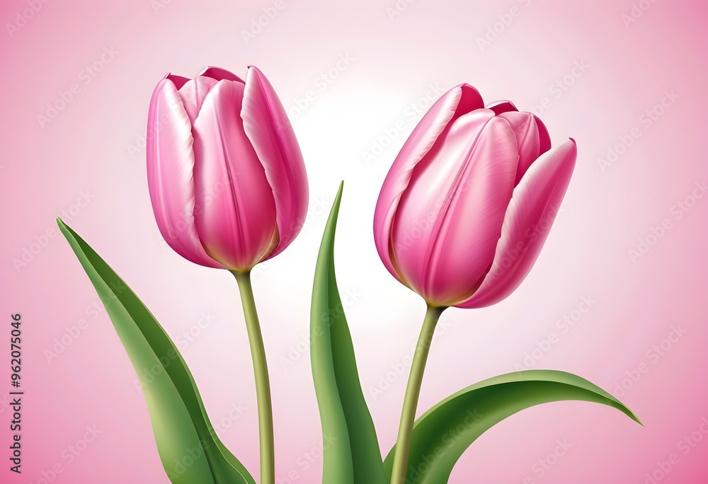 Naklejka premium Vector Image of Pink Tulip