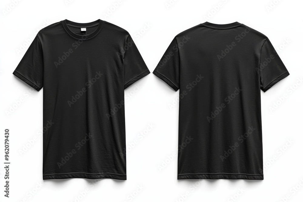 Black Tshirt Mockup Front and Back Isolated created with Generative AI Black Tshirt Mockup Front and Back Isolated created with Generative AI
