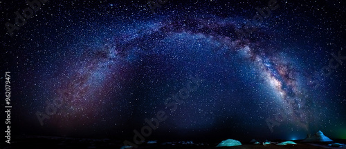 Canvas Print Deep Space Milky Way Galaxy Nebula with Vibrant Stars and Cosmic Dust Clouds tak