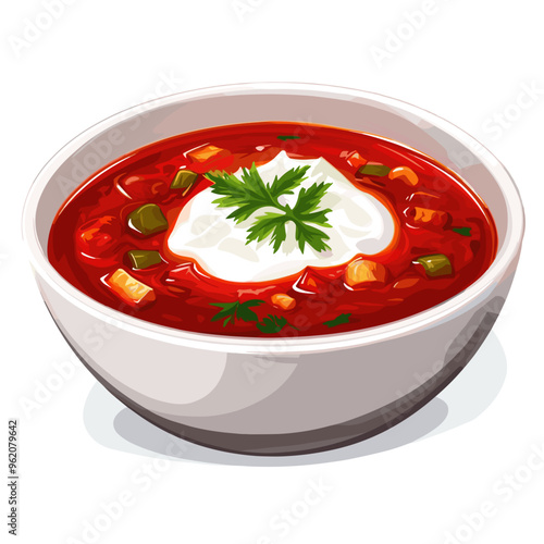 Borscht Soup with Sour Cream and Parsley Icon