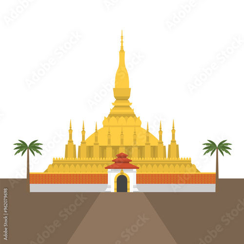Located in the center of Vientiane, Pha That Luang (“Great Stupa in Lao”) is one of the most significant monument in Laos. The stupa has several terraces with each level representing a different stage