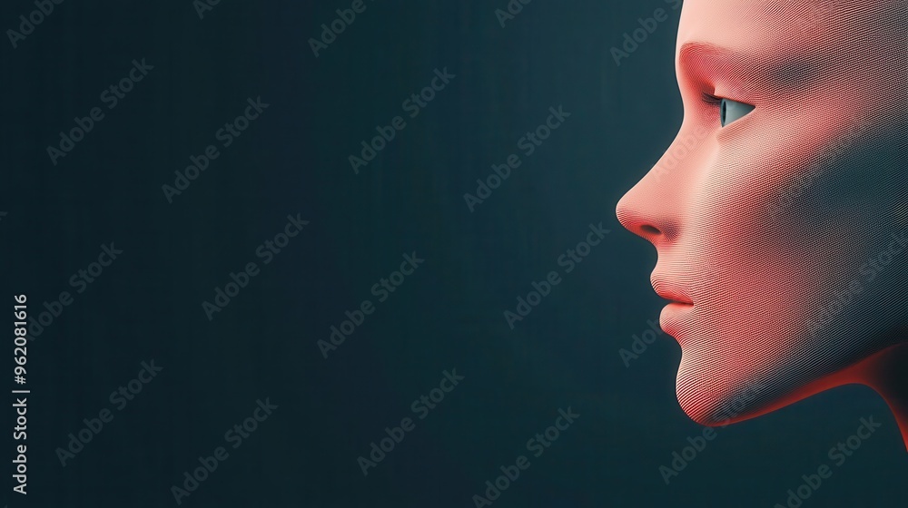 Close-up of a person s face being scanned by a biometric access control system, futuristic interface, Facial recognition, Security innovation Close-up of a person s face being scanned by a biometric access control system, futuristic interface, Facial recognition, Security innovation