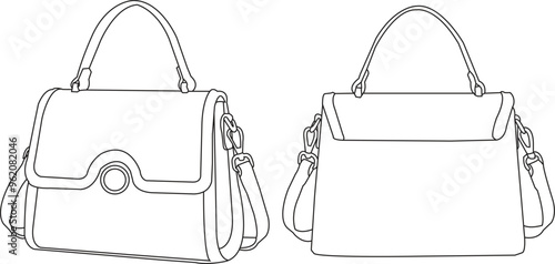 bags icon, Backpack, Backpack school bag icon set. Vector graphic illustration. Suitable for website design. bag fashion flat technical drawing template isolated