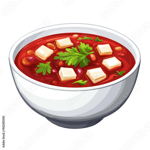 Borscht Soup with Sour Cream and Parsley Icon