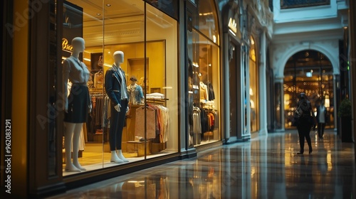 Mannequins Displaying Fashionable Outfits in Elegant Shopping Mall