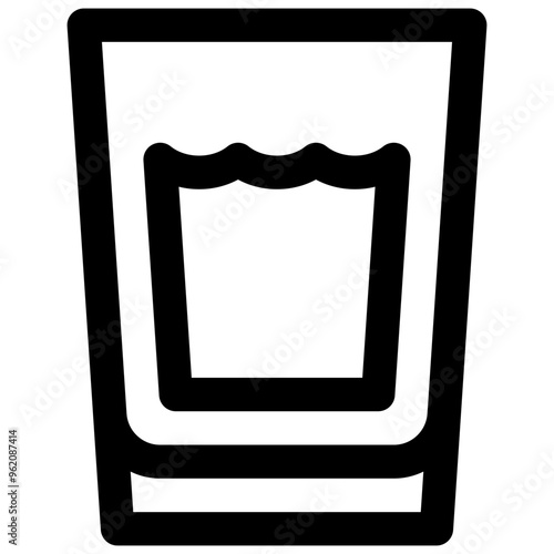 Glass of water. Editable stroke vector icon.