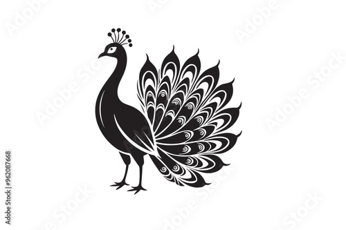 Peacock silhouette vector illustration, Peacock silhouette vector , Peacock silhouette , Peacock silhouette PNG.