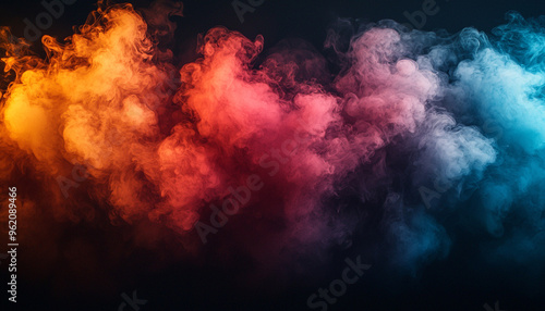 Glowing smoke shapes in dark night sky wallpaper generated by AI