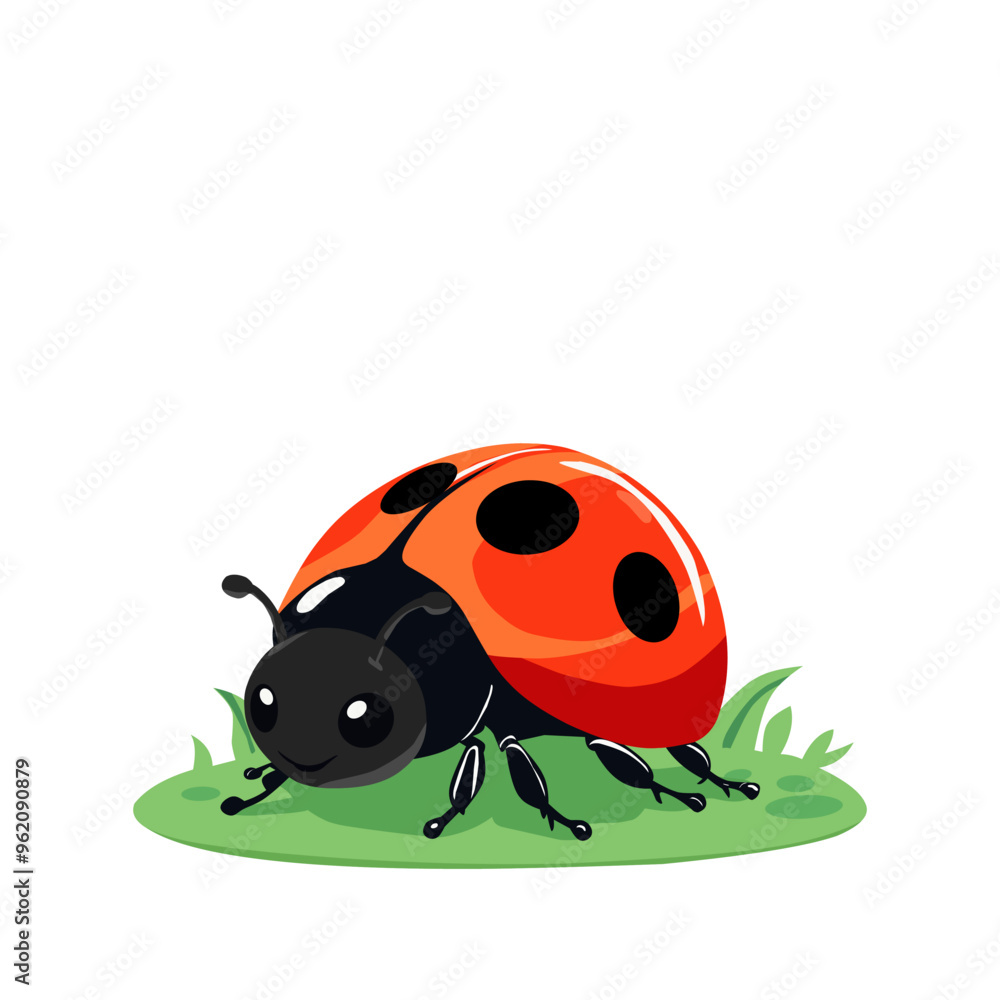 Obraz premium red ladybug flat design with isolated white background