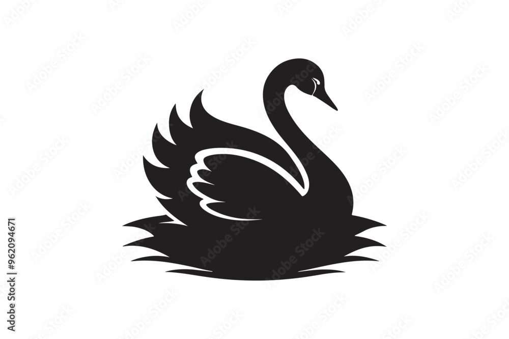 Swan silhouette vector illustration, Swan silhouette vector, Swan silhouette Swan silhouette vector illustration, Swan silhouette vector, Swan silhouette