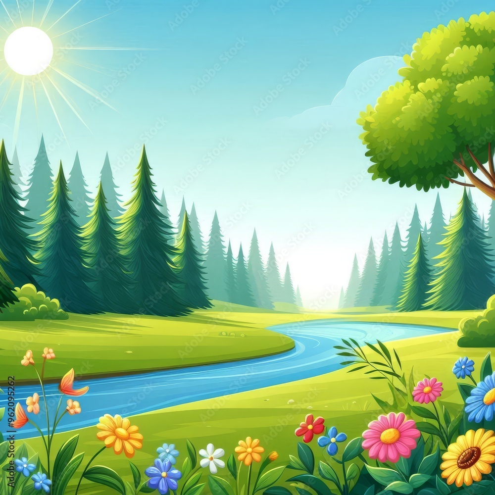 Fototapeta premium Вектор, Nature landscapes 