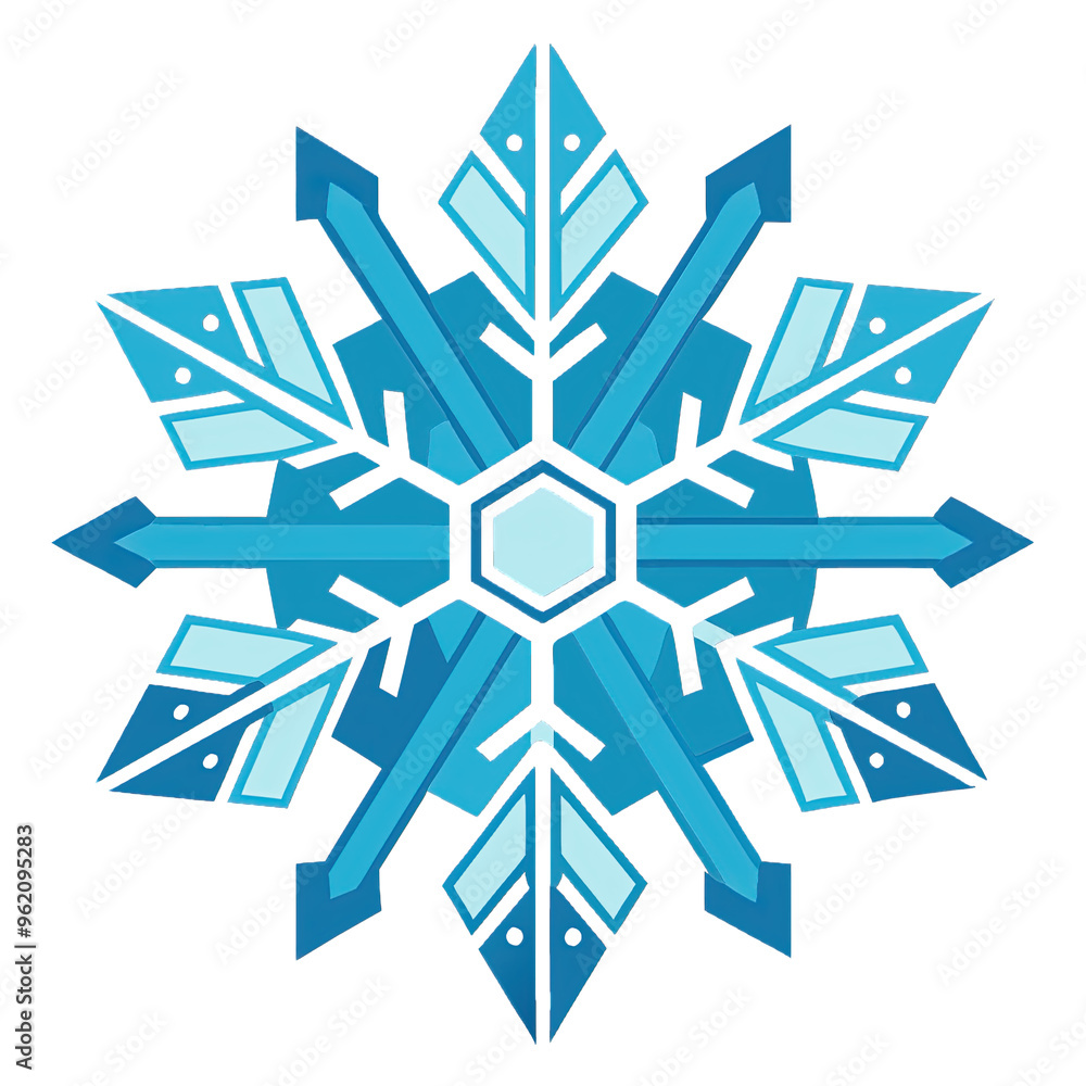 Intricate Blue Snowflake Design on a White Background Showcasing Geometric Patterns and Symmetry During Winter Season Intricate Blue Snowflake Design on a White Background Showcasing Geometric Patterns and Symmetry During Winter Season