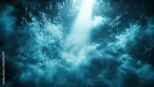 Wallpaper Mural White spot light in smoke background Torontodigital.ca