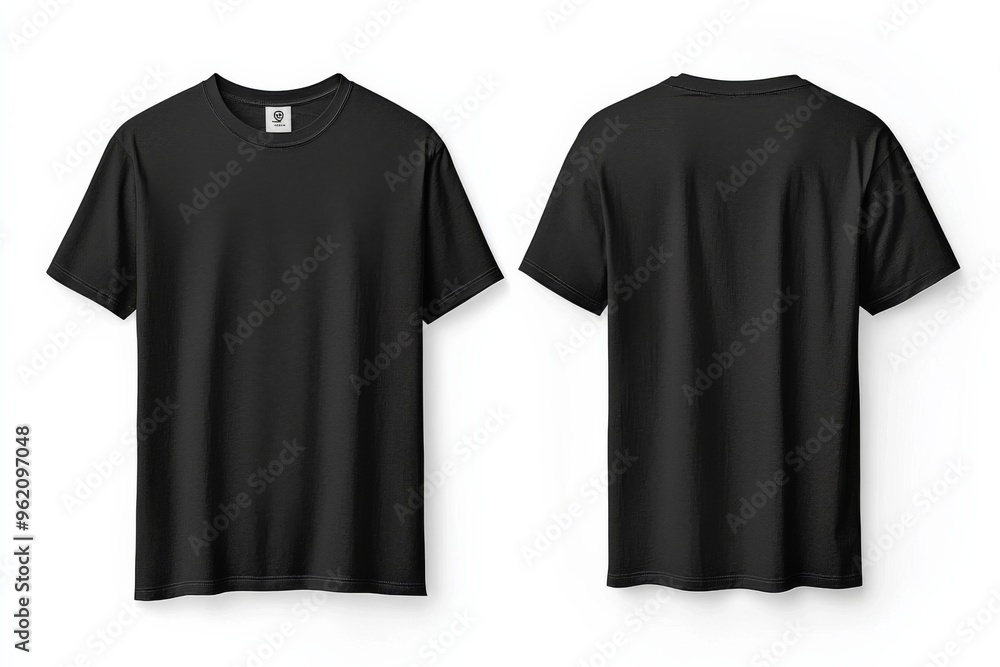 Black Tshirt Mockup Front and Back Isolated created with Generative AI Black Tshirt Mockup Front and Back Isolated created with Generative AI