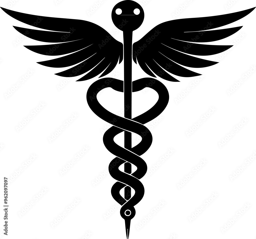 caduceus medical symbol vector silhouette illustration caduceus medical symbol vector silhouette illustration