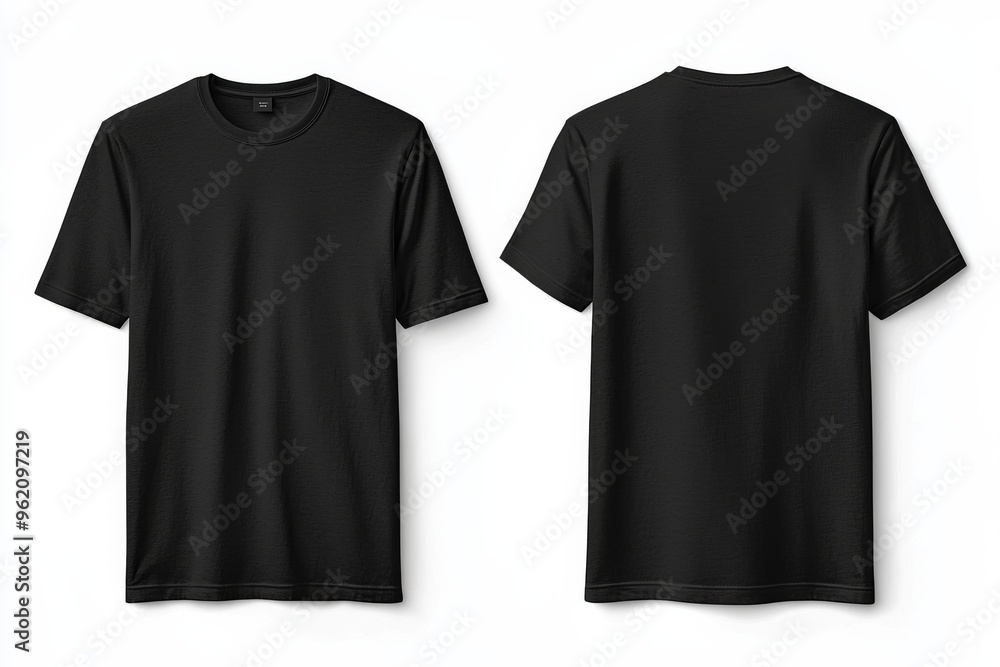 Black Tshirt Mockup Front and Back Isolated created with Generative AI Black Tshirt Mockup Front and Back Isolated created with Generative AI