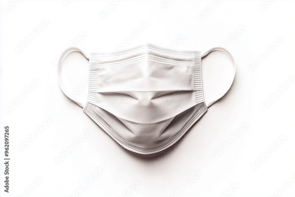Selective focus mask for protect virus spreading, White mask isolated on white background. Selective focus mask for protect virus spreading, White mask isolated on white background.