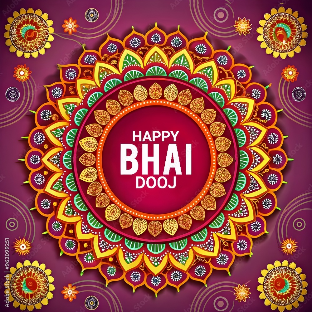Happy Bhai Dooj Greeting Card Illustration Happy Bhai Dooj Greeting Card Illustration
