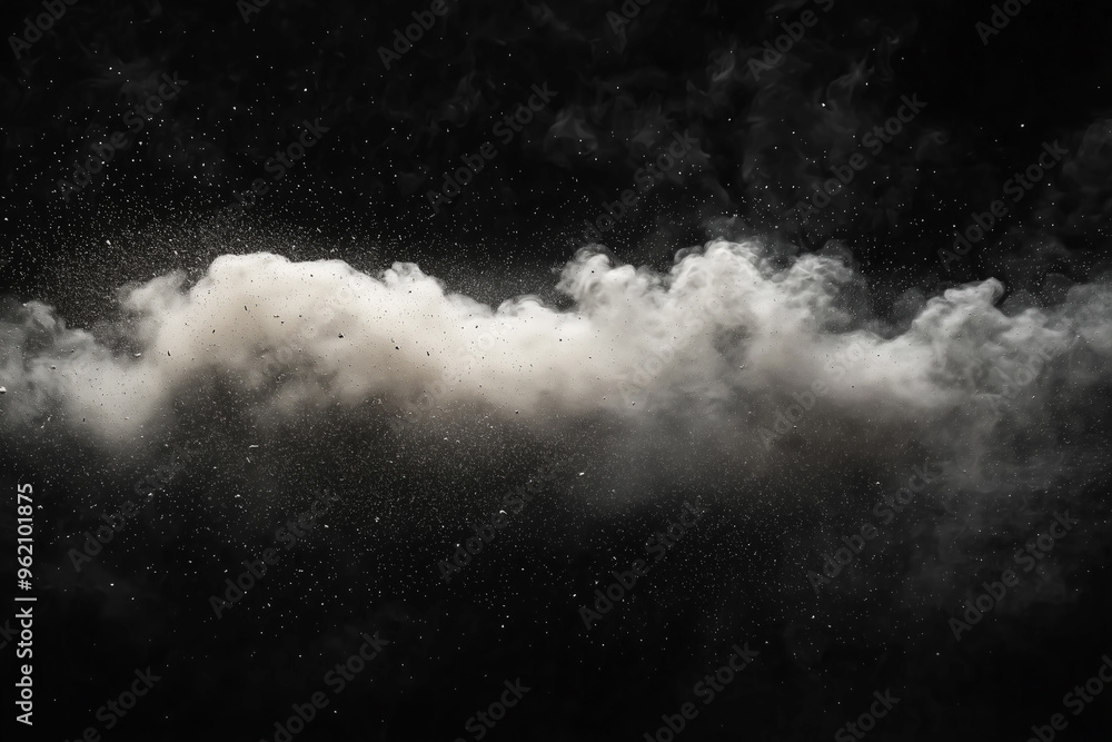 Fototapeta premium dust in motion with black background, dusty cloud wallpaper