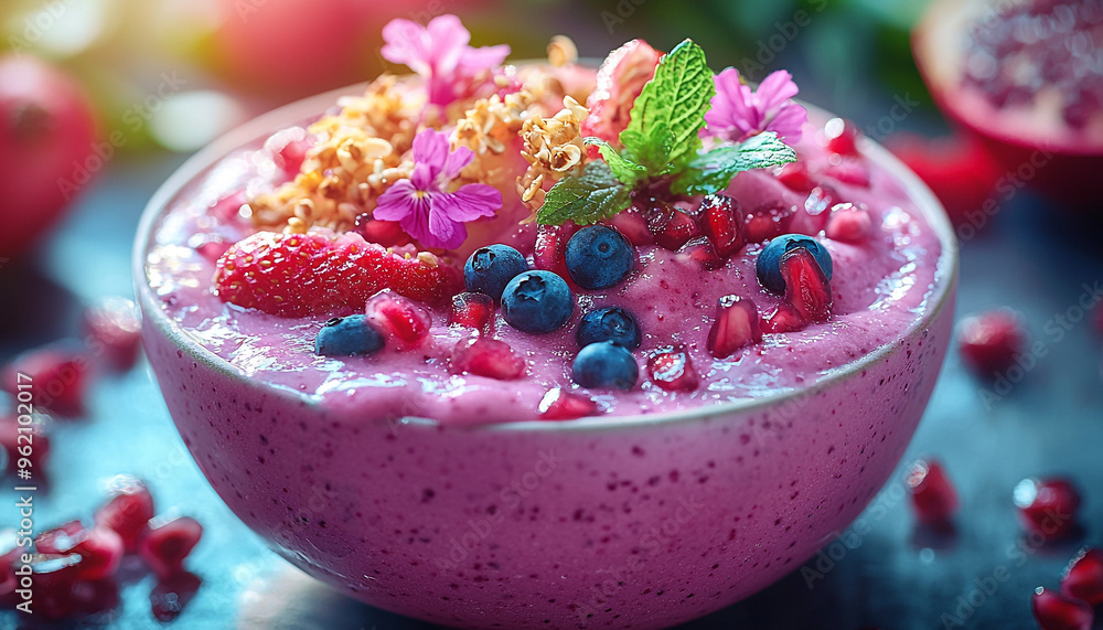Fresh berry yogurt dessert on organic wooden table generated by AI Fresh berry yogurt dessert on organic wooden table generated by AI