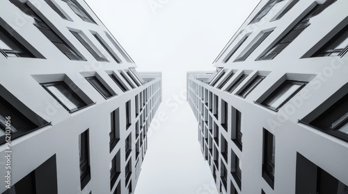 Symmetry in Minimalist Apartment Complexes, Analyze how architects apply symmetry in the design of apartment complexes.