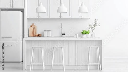 Symmetry vs.Asymmetry in Minimalist Kitchens, Compare how symmetrical and asymmetrical designs in minimalist kitchens impact functionality, organization, and the overall aesthetic photo