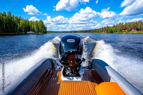 Fishing boat engine, quiet hum, heading to the spot takes you quickly and efficiently to the best fishing locations on the lake or ocean