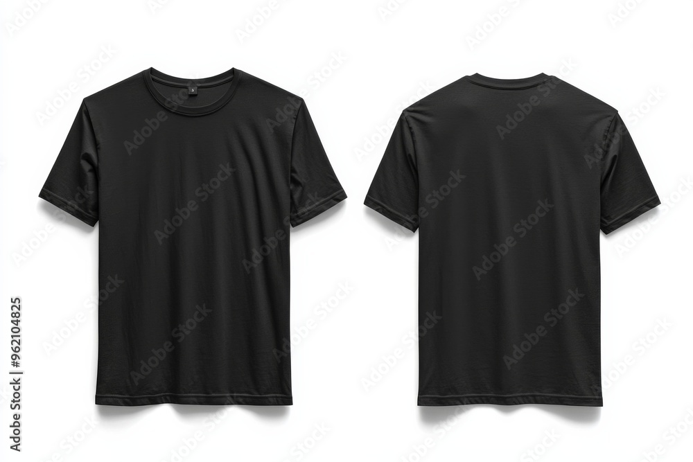 Black Tshirt Mockup Front and Back Isolated created with Generative AI Black Tshirt Mockup Front and Back Isolated created with Generative AI