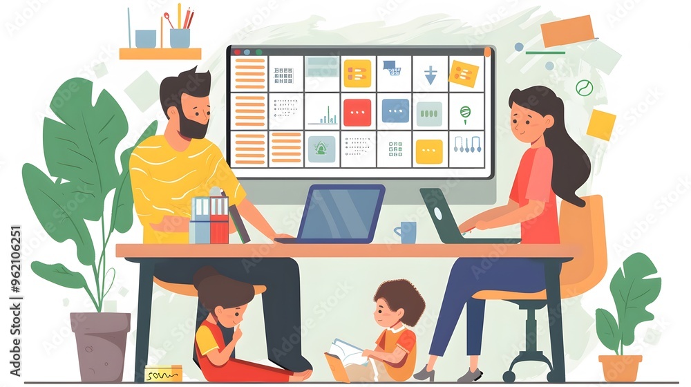 Parents Working from Home with Kids Parents Working from Home with Kids