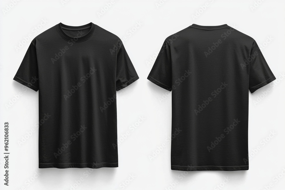 Black Tshirt Mockup Front and Back Isolated created with Generative AI Black Tshirt Mockup Front and Back Isolated created with Generative AI
