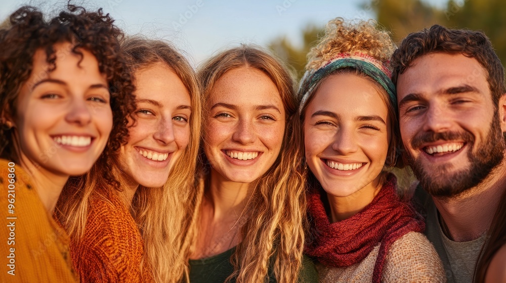 © DigitalMagicVisions - Tech-Free Connection: Diverse Friends Embracing Joy and Connection on a Digital Detox Retreat in a Multilayered Nature Lodge