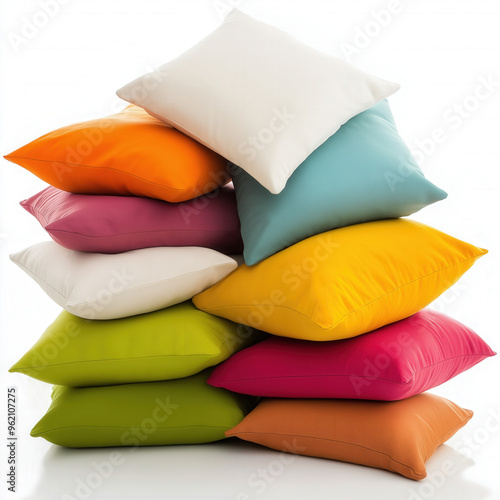 Pile Of Cushions Isolated