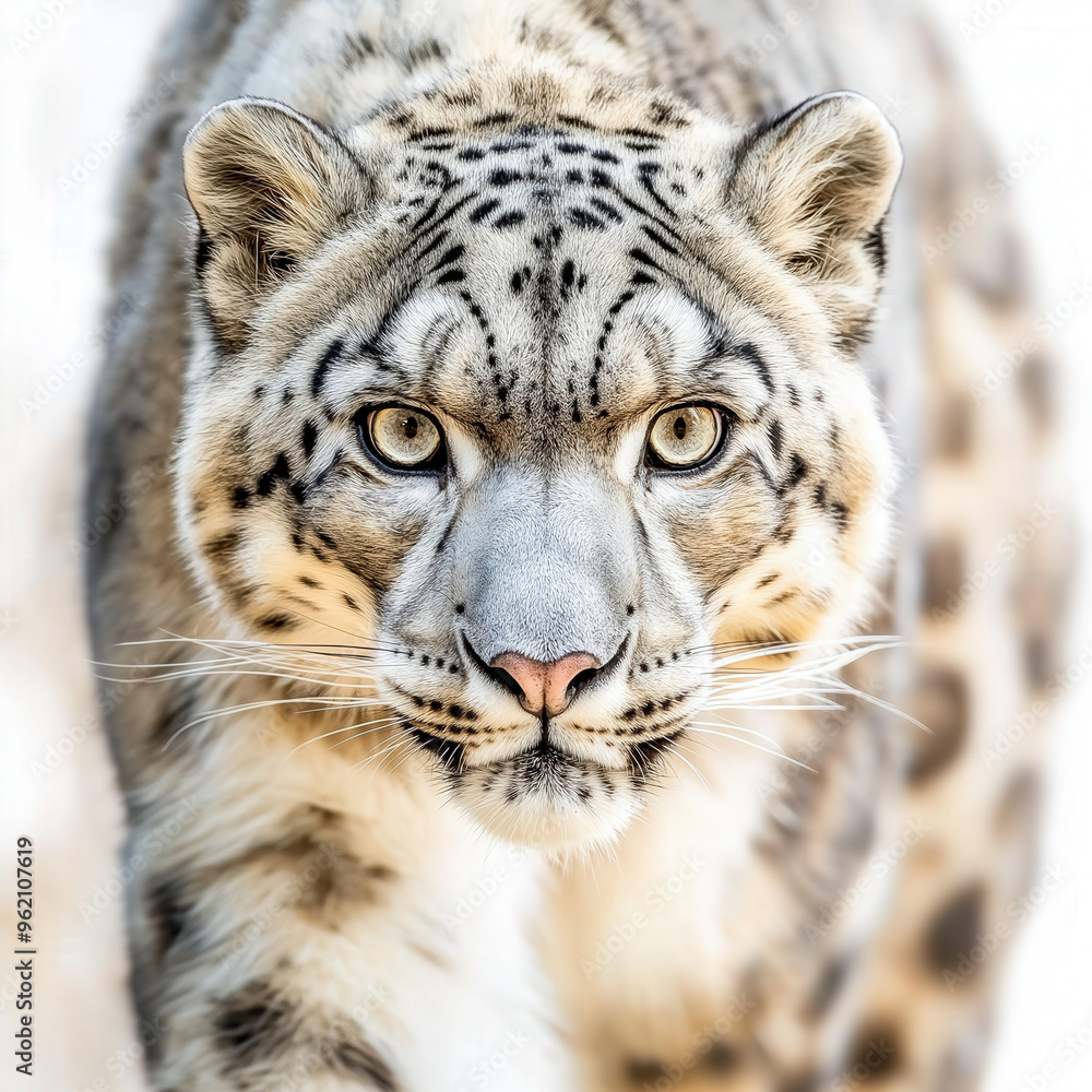 Naklejka premium Snow Leopard Isolated