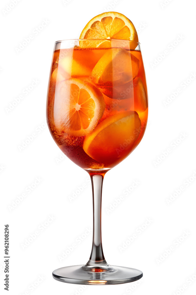 Refreshing citrus drink served in a tall glass, cut out transparent Refreshing citrus drink served in a tall glass, cut out transparent