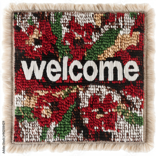 Welcome Text Carpet Isolated