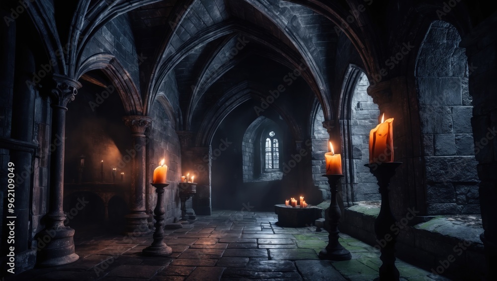 custom made wallpaper toronto digitalDramatic game art chamber in the castle lit by candles