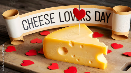 Happy Cheese Lovers Day Design, AI generated photo