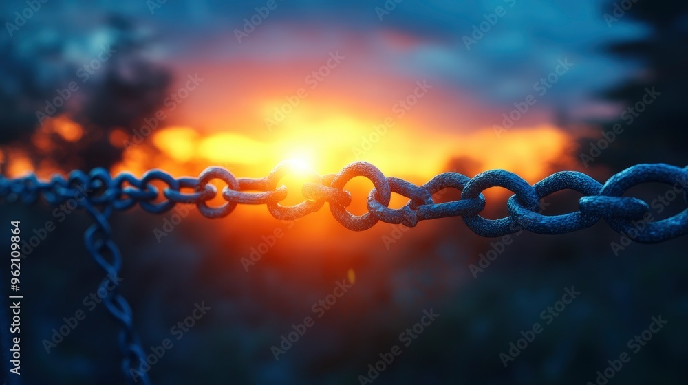 Chain Link Against Sunset Chain Link Against Sunset