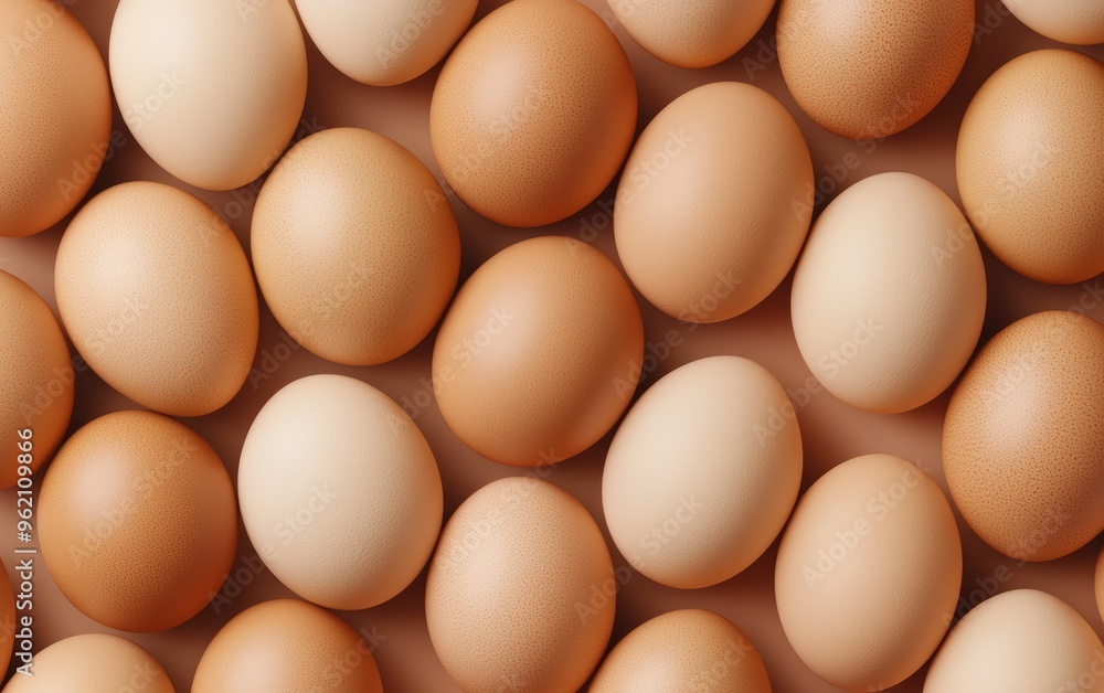 Brown eggs in natural arrangement, detailed texture, 3D illustration Brown eggs in natural arrangement, detailed texture, 3D illustration