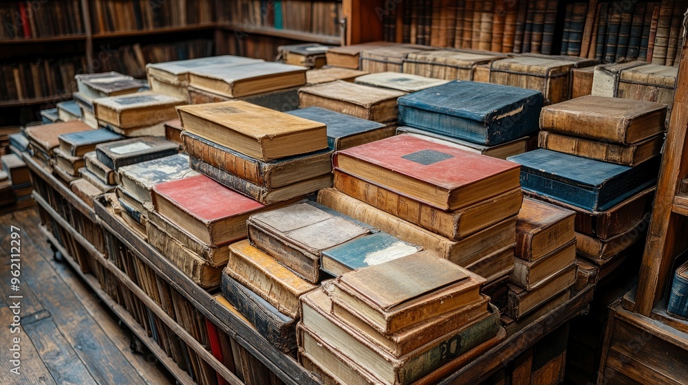 Antique Books in a Library Antique Books in a Library