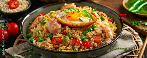 Wallpaper Mural Fried Rice with Fried Egg and Shrimp, Asian Cuisine, Fried Rice, Shrimp Torontodigital.ca