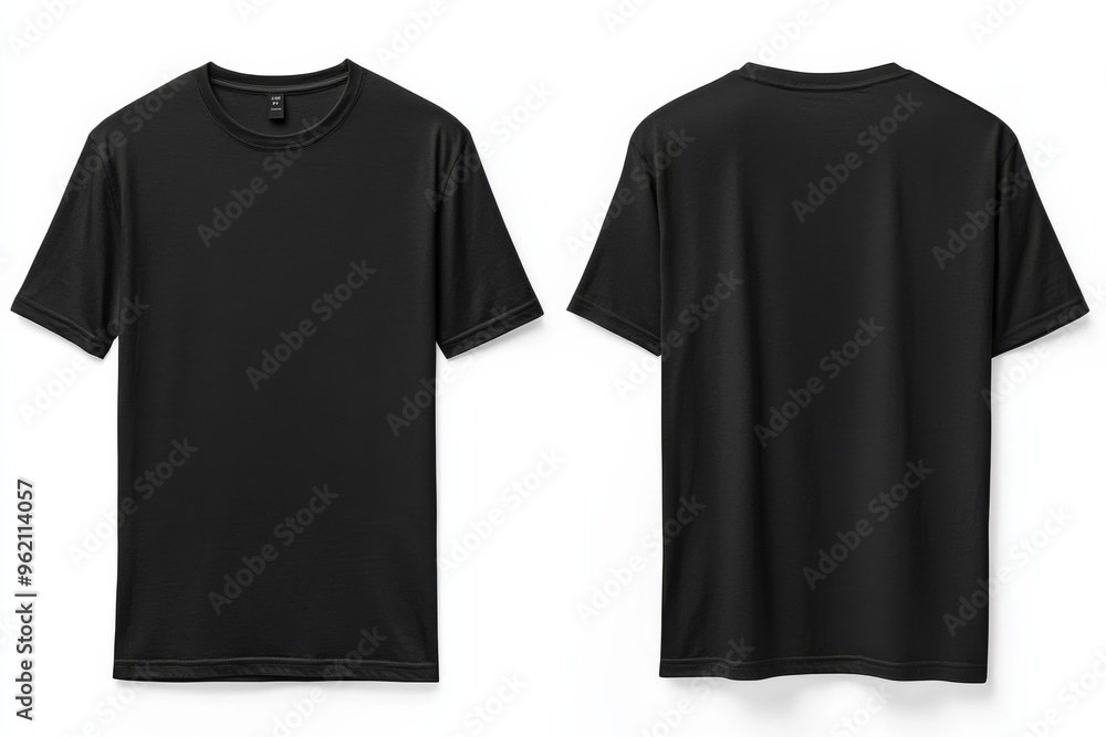 Black Tshirt Mockup Front and Back Isolated created with Generative AI Black Tshirt Mockup Front and Back Isolated created with Generative AI