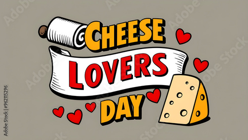 Happy Cheese Lovers Day Design, AI generated photo